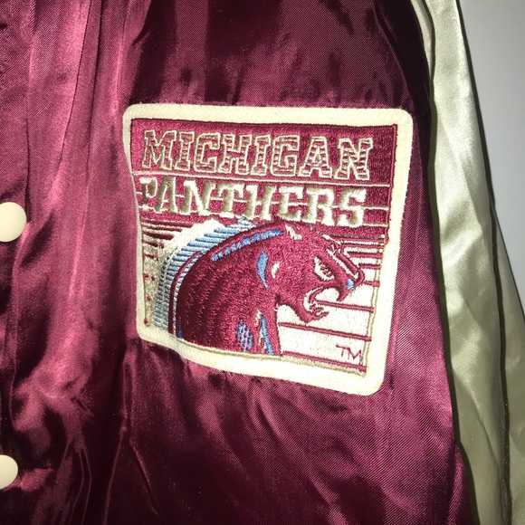 Vintage 80’s Michigan Panthers Swingster Satin Bomber Jacket - Picture 2 of 4